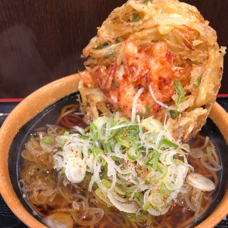 桜海老と帆立のかき揚げ蕎麦(めとろ庵 新木場店 )