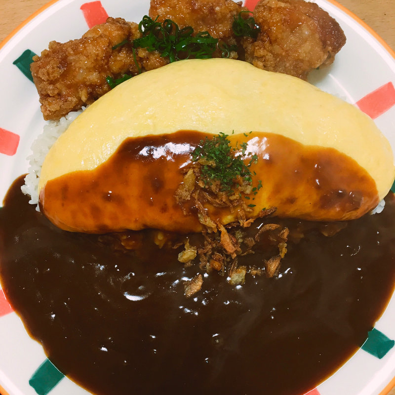 デミグラスオムライス大盛り唐揚げtp(たまごのちから)