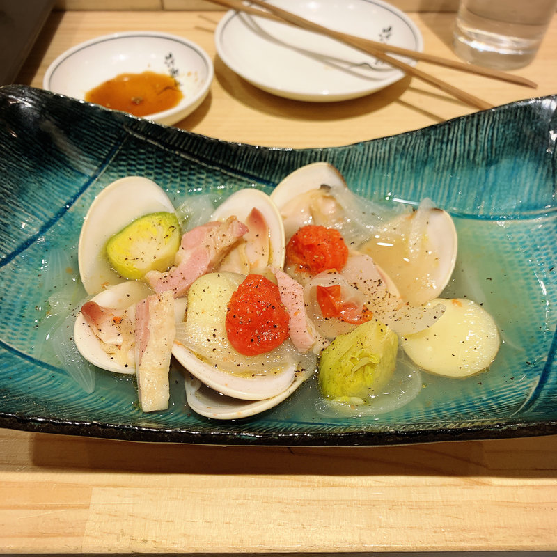 蛤とベーコンと春野菜のスープ蒸し(活惚れ)