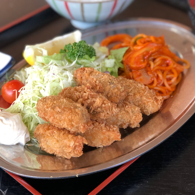 カキフライ定食（7ヶ）ナポリタン付き(ニューフライパン )