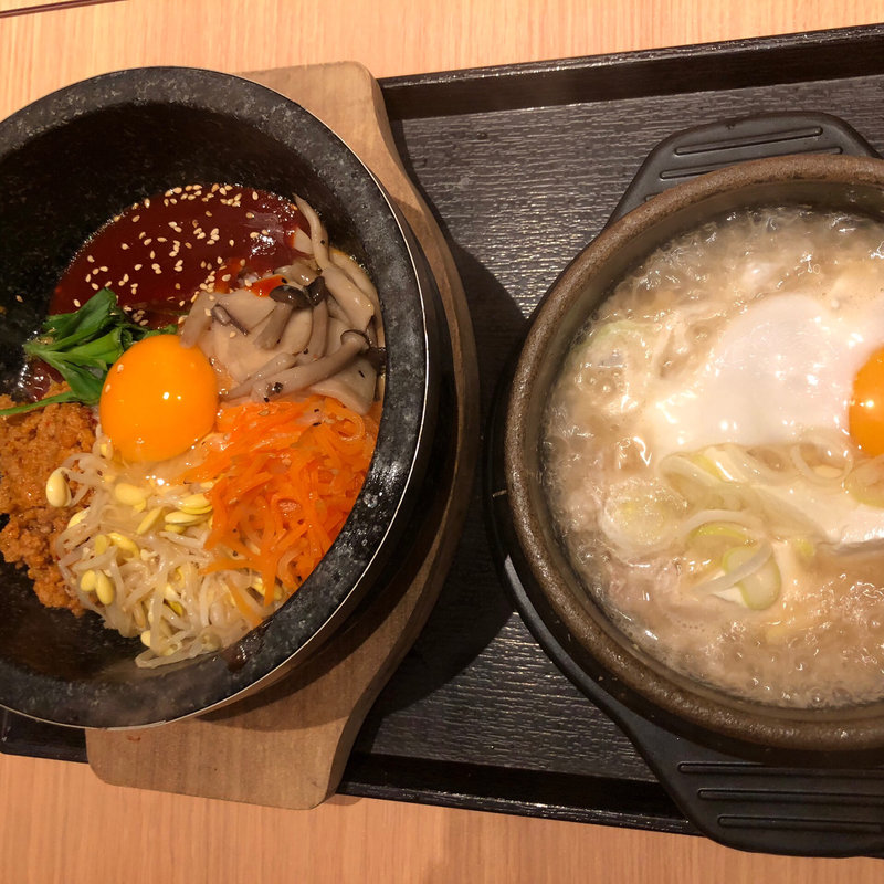 ビピンパ、スンドゥブセット(東京純豆腐くずはモール店)