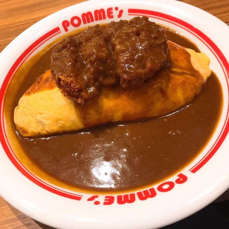 厚切りとんかつのカレーソースオムライス SS(ポムの樹 コピス吉祥寺店)