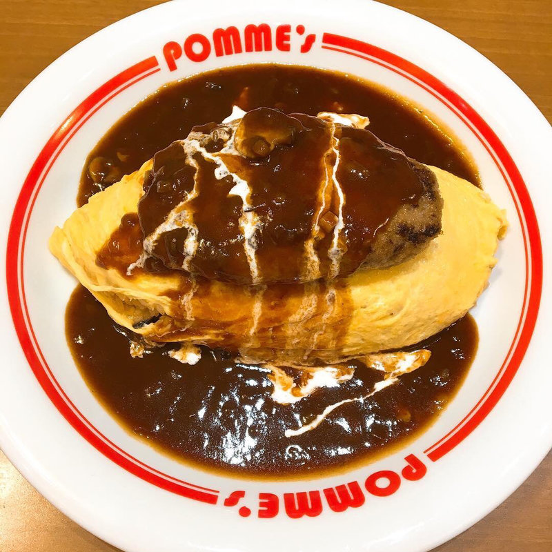 ハンバーグのハヤシソースオムライス(ポムの樹 くずはモール店)