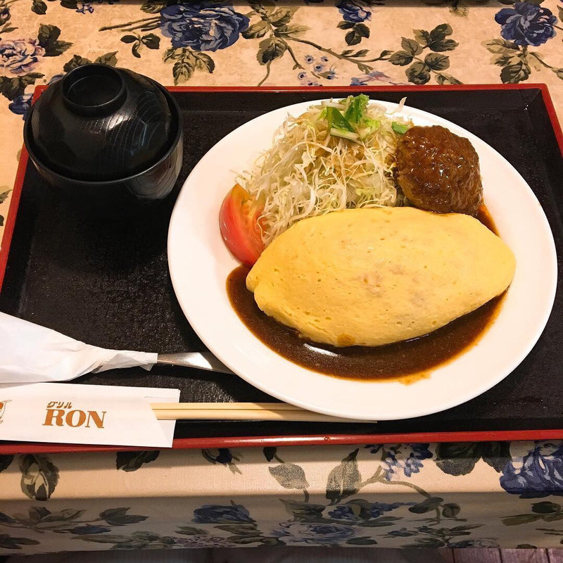 特製オムデミソース＆ハンバーグ(グリル ロン)