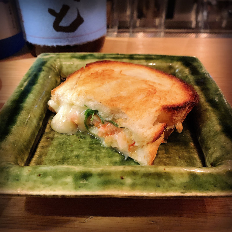 ずわいがにと九条ねぎのホットサンド(金井商店)