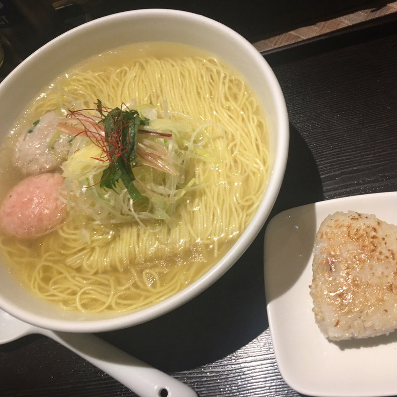 あら炊き塩らぁめん（へしこ焼きおにぎり付き）(麺屋海神)