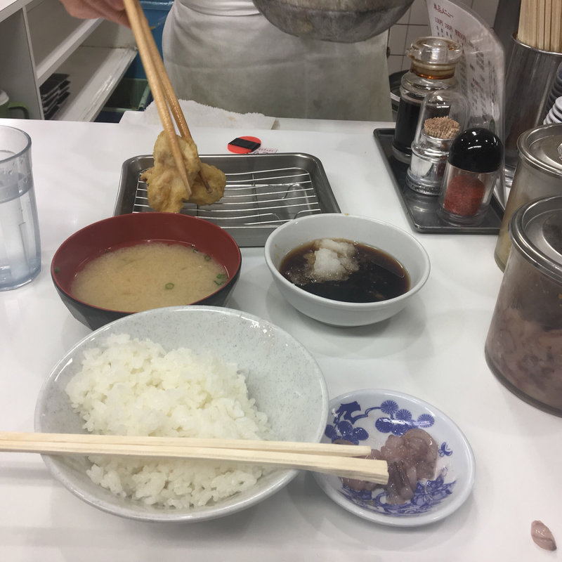 とり天定食(天ぷらのひらお 天神店 )