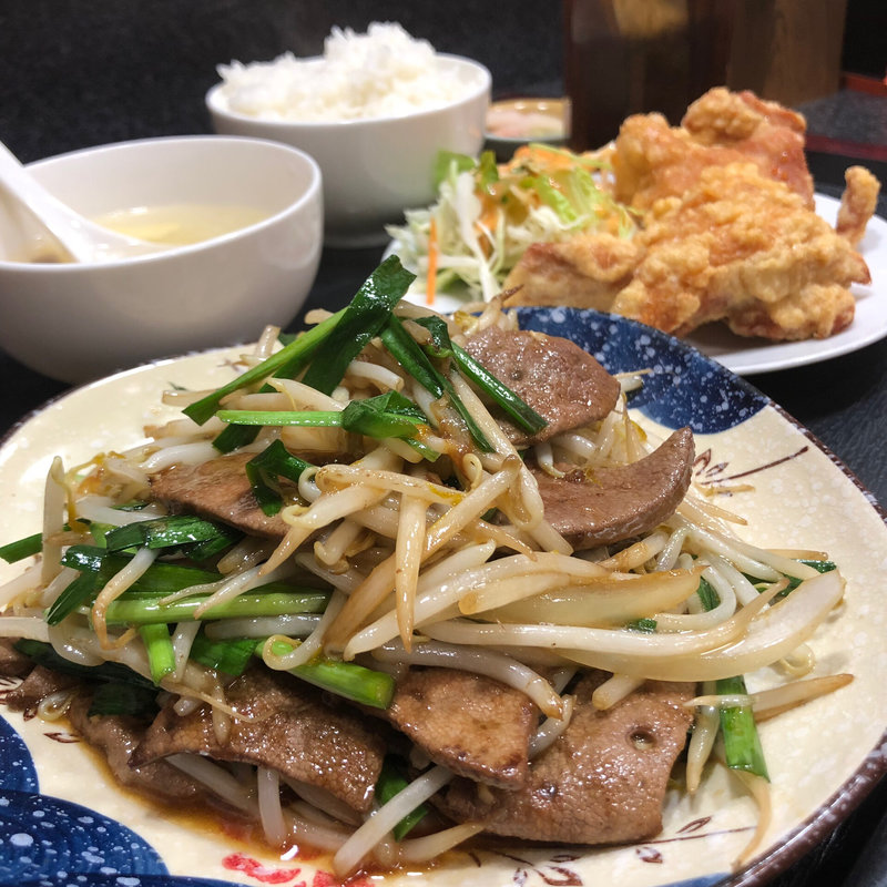 ニラレバ定食(本格中国料理  郷菜館)