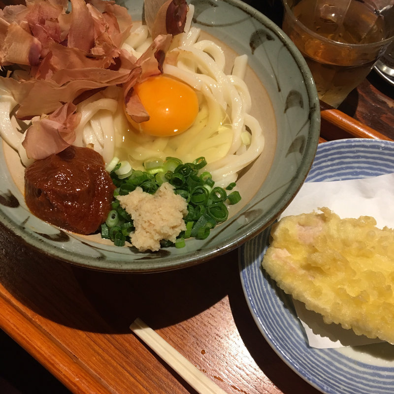  辛みそ釜玉うどん(讃岐うどん 野らぼー 大手町店 )