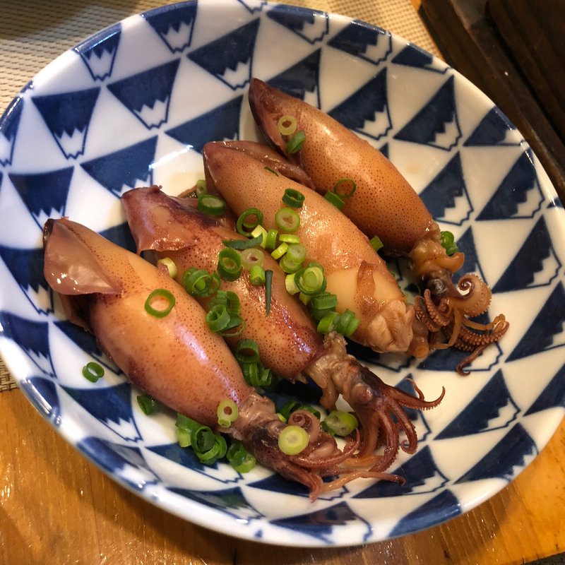 ホタルイカの煮付け(なすびの花)