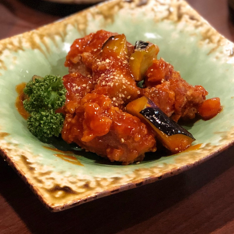 鶏チリ(はかたきねやうどん原田店)