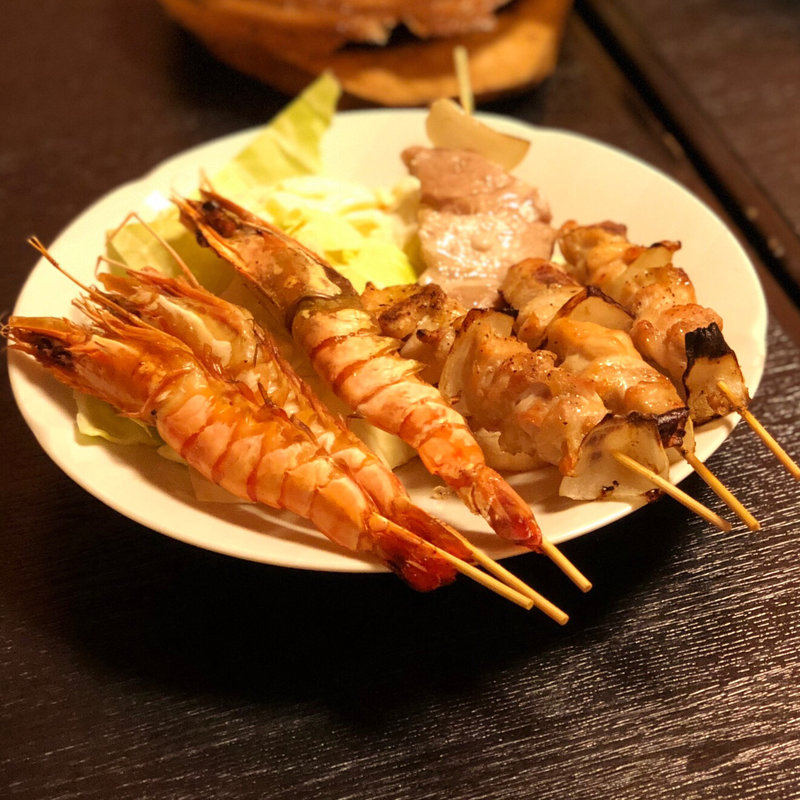 エビ&モモ(男の真剣台所　男家　箱崎総本店)