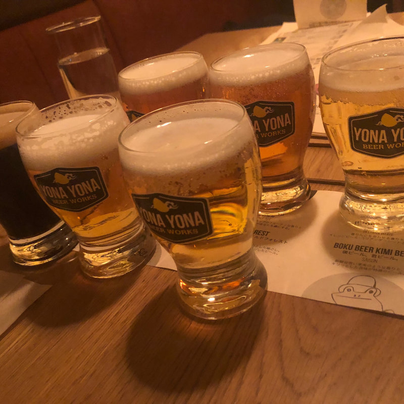 3種の飲み比べ(YONA YONA BEER WORKS 新宿店)