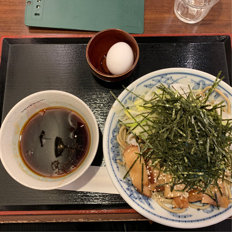 トロ肉つけ蕎麦  大盛(肉和食と蕎麦 ほねぎし)