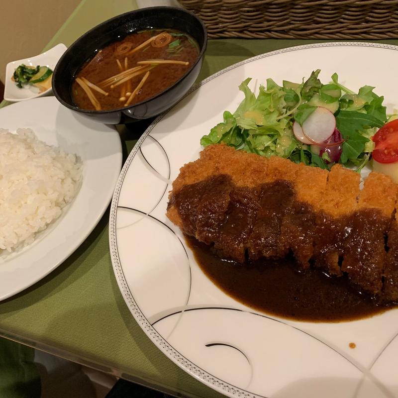 とんかつ(白金豚)定食(洋食屋 ふじ家)