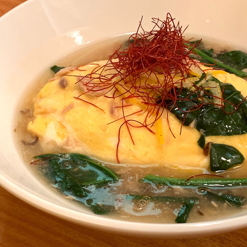 和風ツナスープの紅生姜入りオムライス(ポムズファーム クリスタ長堀店)