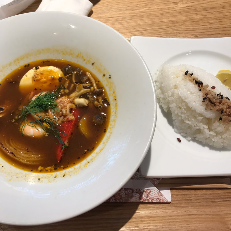 スープカリー 3種シュリンプとベジタブル(おはしＣａｆｅガスト杉並井草店)