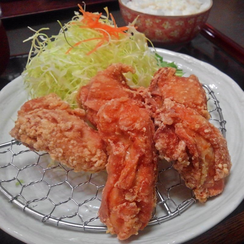 あごだし漬け唐揚げ定食(とんかつレストランてつ兵衛 金成店 （テツベエ）)
