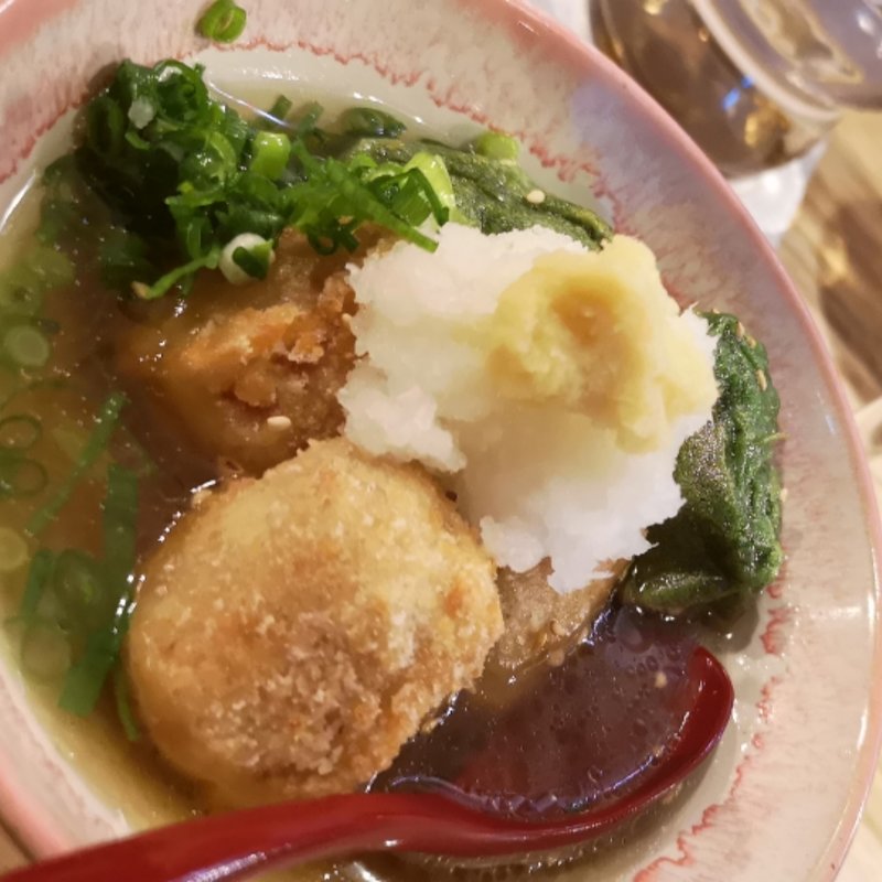 海老芋と京生麩の揚げ出し(酒とったり)