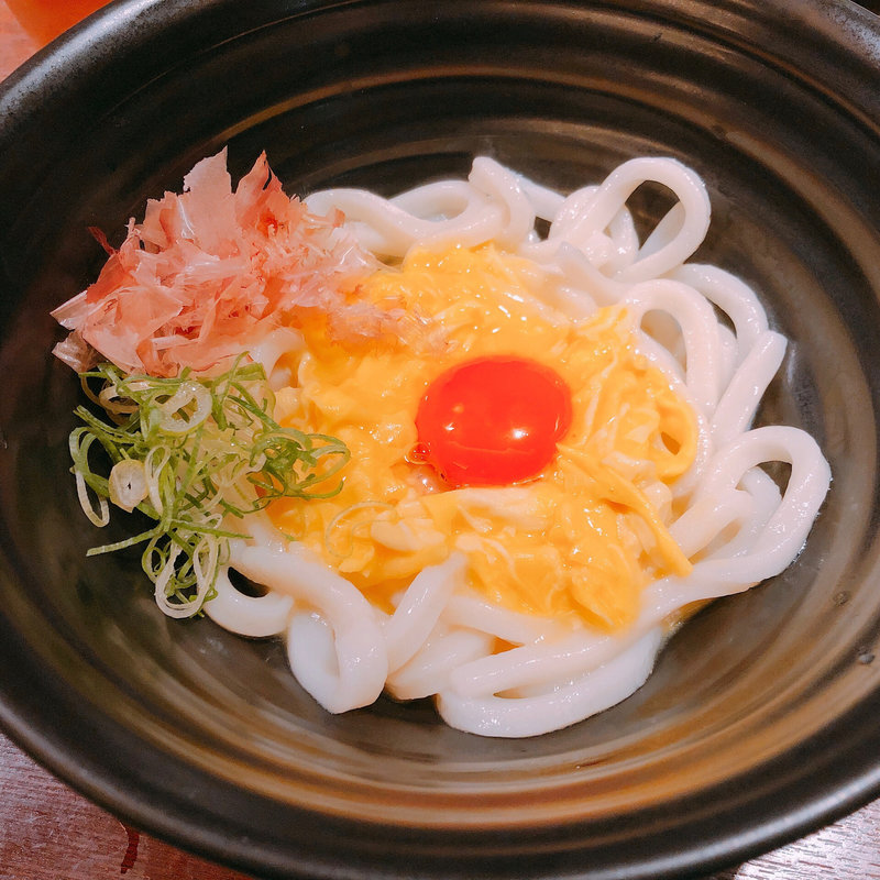 釜玉のおうどん(つるとんたん 本町楼)