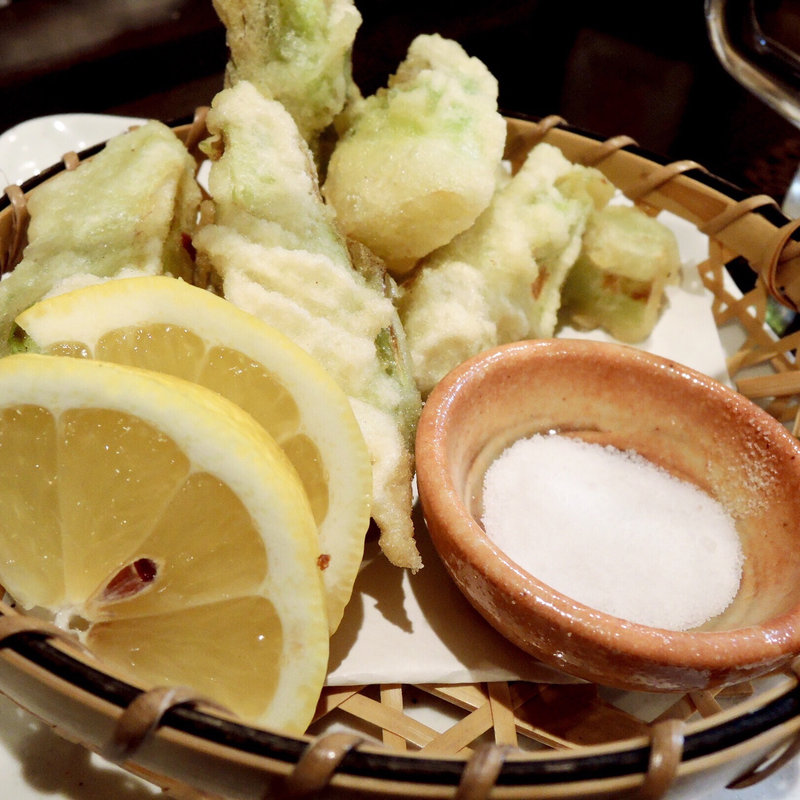 つぼみ菜天ぷら(旬味旬菜 大和)