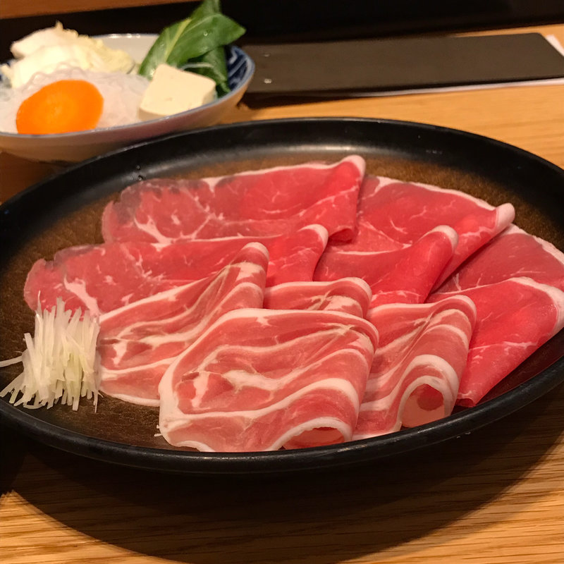 牛・合鴨しゃぶセット(銀座しゃぶ通 好の笹 日本橋店)