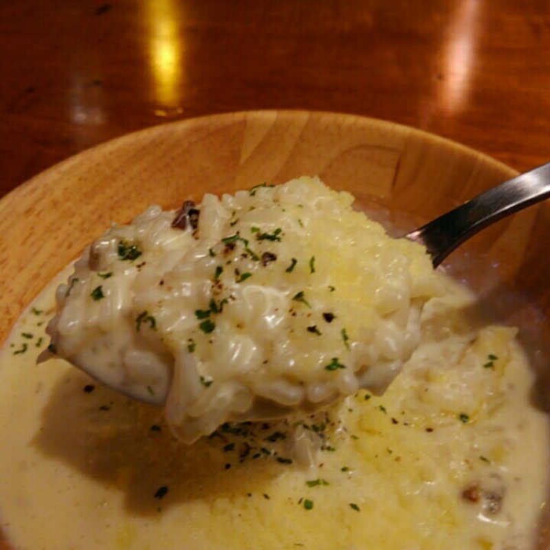 ポルチーニリゾット(串カツ・ホルモン ニュー朝日 梅田お初天神店)