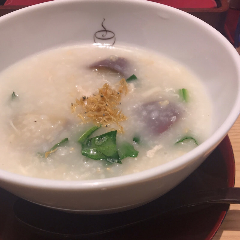 ほうれん草とさつまいものお粥(おかゆと麺の店 粥餐庁 東武池袋店)