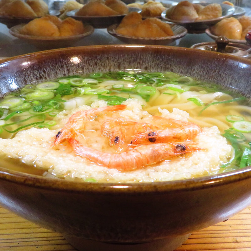 えびかき揚げうどん(葉隠うどん)