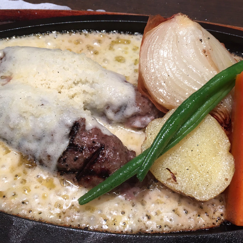 ハンバーグチーズフォンデュ(竃 円山)