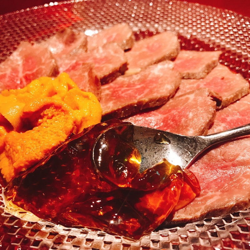 和牛のたたきと雲丹ジュレ (Provision)