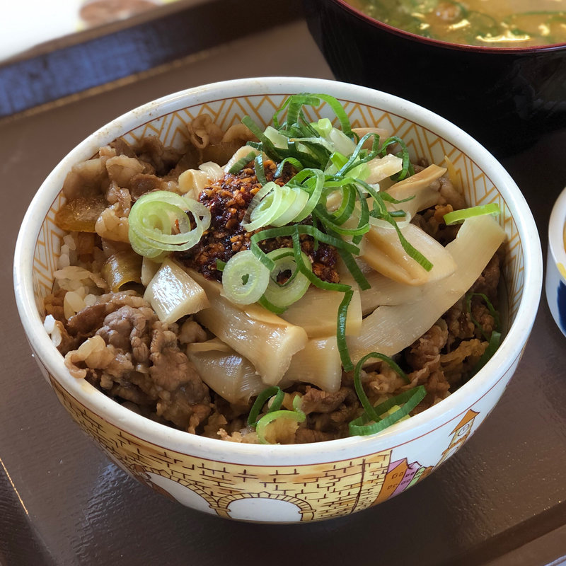 食べラー・メンマ牛丼（並）(すき家 18号長野北尾張部店 )