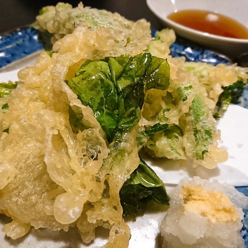 菜の花の天ぷら(炭火食彩の里 一休)