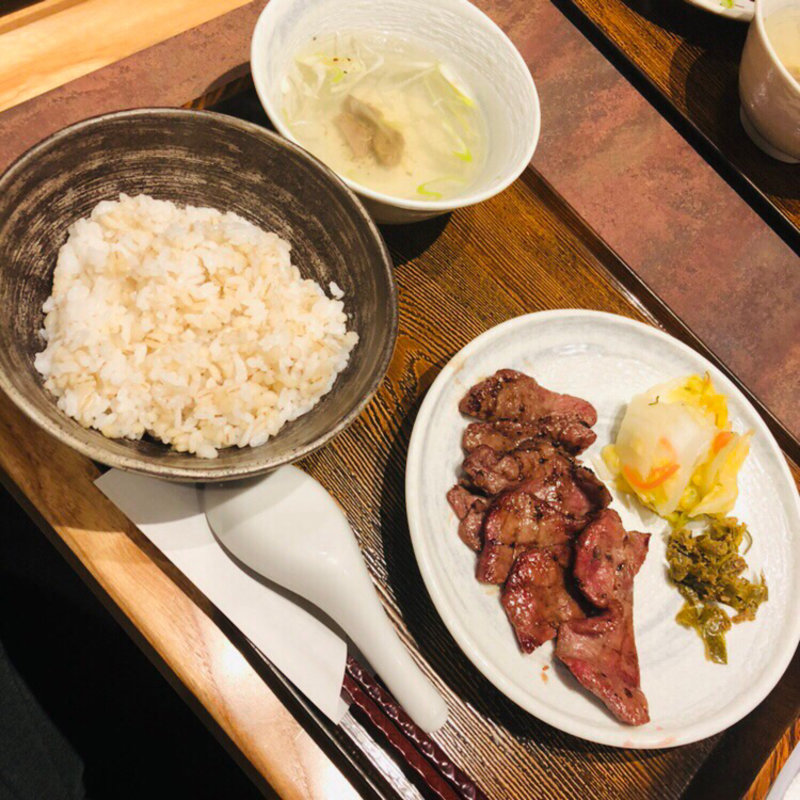 焼き 牛タン定食(仙台牛たんとお酒 もりの屋 なんばパークス店)