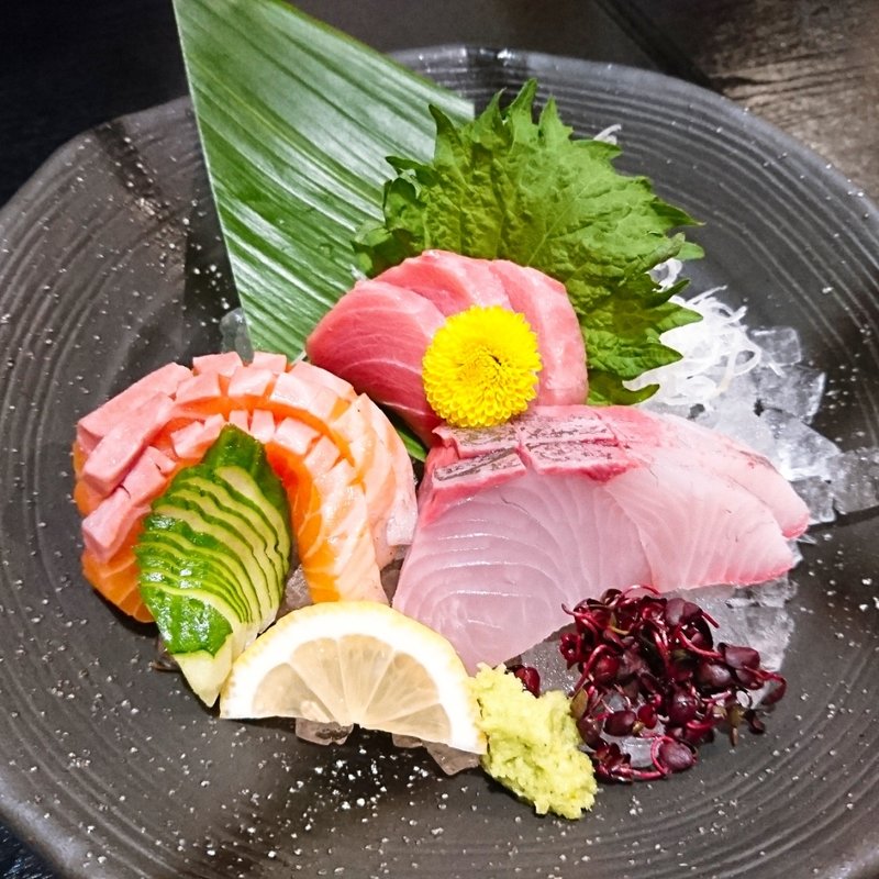 お刺身3種盛(炭火食彩の里 一休)