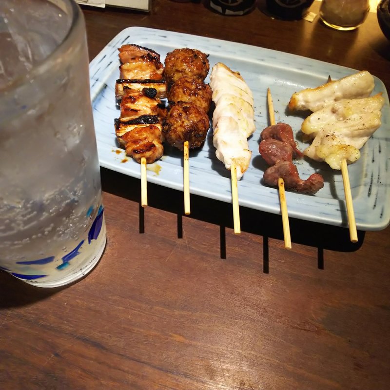 焼鳥五本盛り合わせ(炭火焼鳥 西田屋)