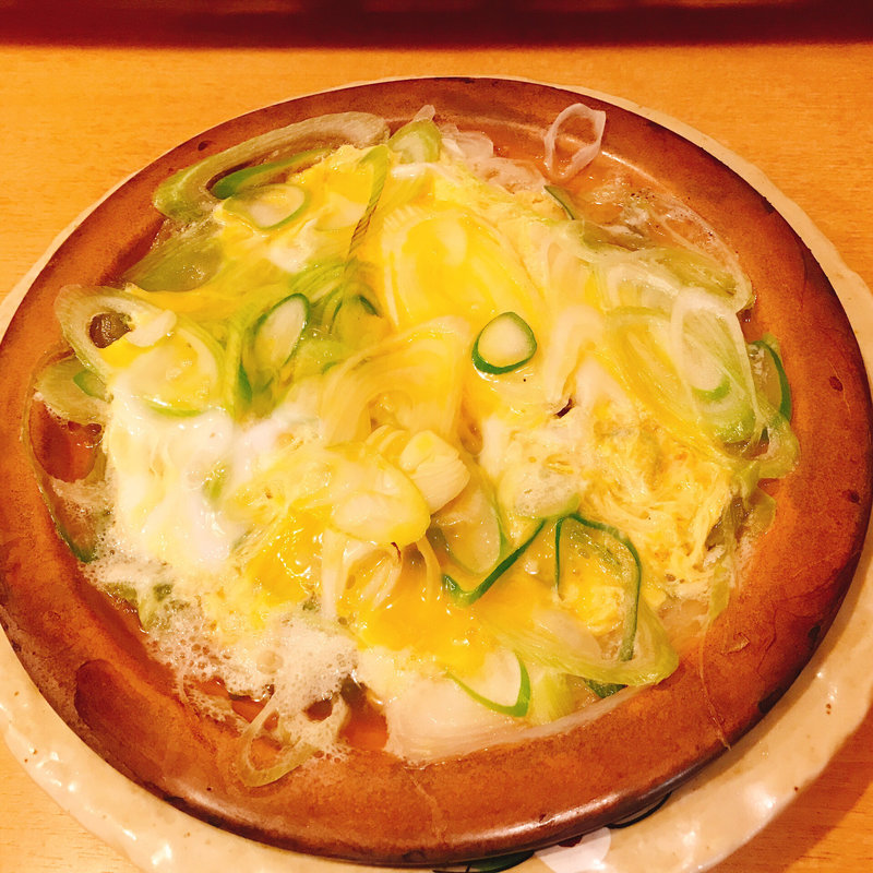 千寿ねぎ玉子とじ柳川風(居酒屋八重寿北千住店｜宴会 刺身)