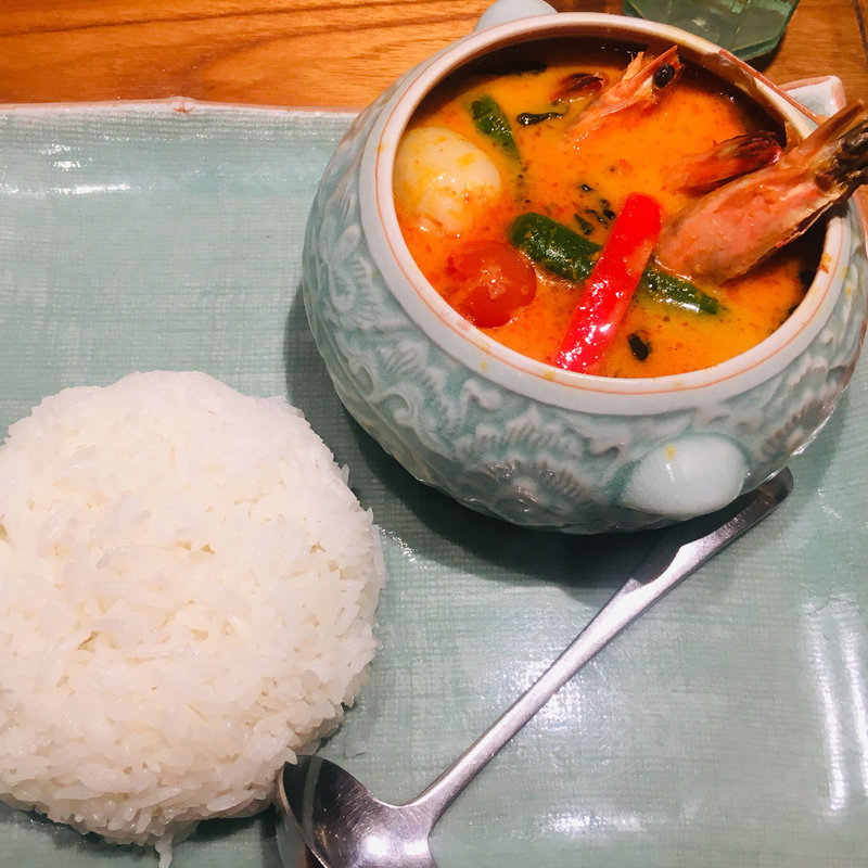 海老とライチのレッドカレー(サイアム セラドン 新宿タカシマヤ店 （【旧店名】ブルーロータス（BLUE LOTUS））)