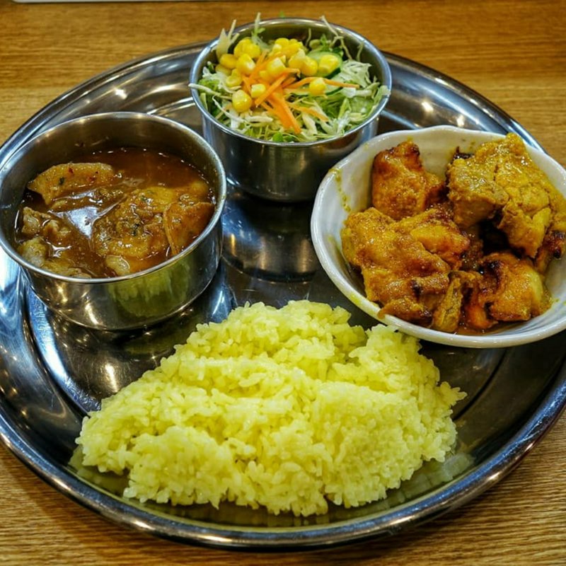 ランチ(ケララチキン)+バラカリ(ガン爺)