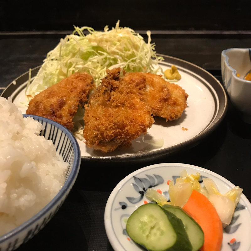 アジフライ定食(黒座暁樓)