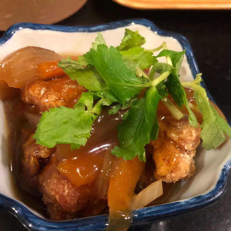 鶏の唐揚げの甘酢あんかけ(ほろよい )