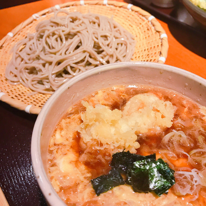 かき玉小海老天そば(十割手打ちそば 美蕎 （BIKYO）)