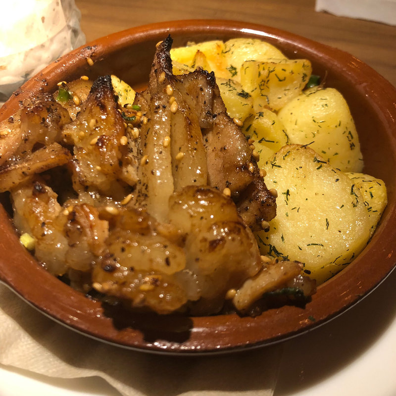 パルマ産豚トロとシマチョウ焼き(and people ginza)