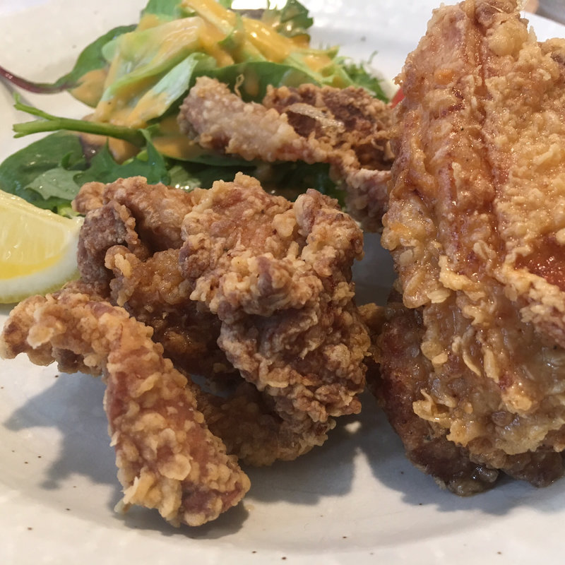 若鶏の唐揚げ定食（ライト）(キッチン 米一 千早本店（こめいち）)