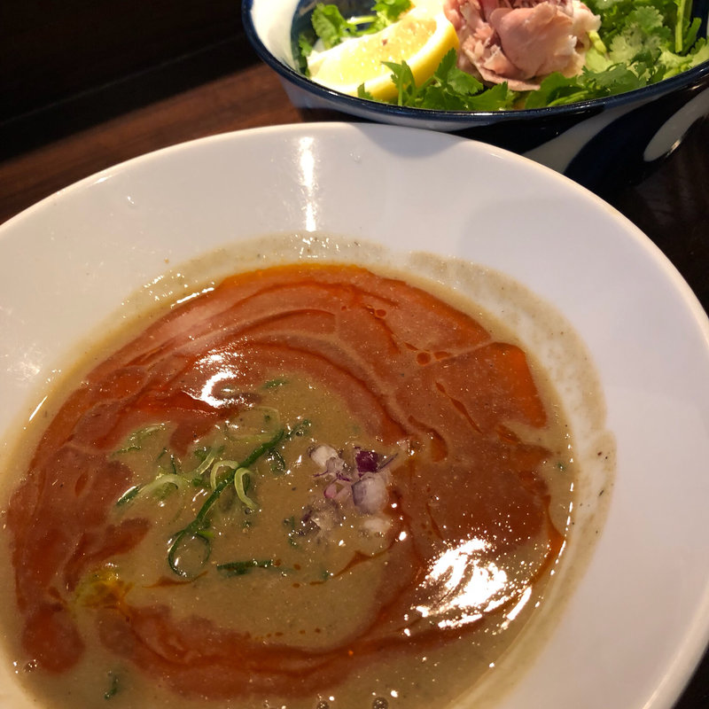 辣濃辛煮干パクチーつけ麺(志奈そば 田なか セカンド （Shinasoba Tanaka second）)