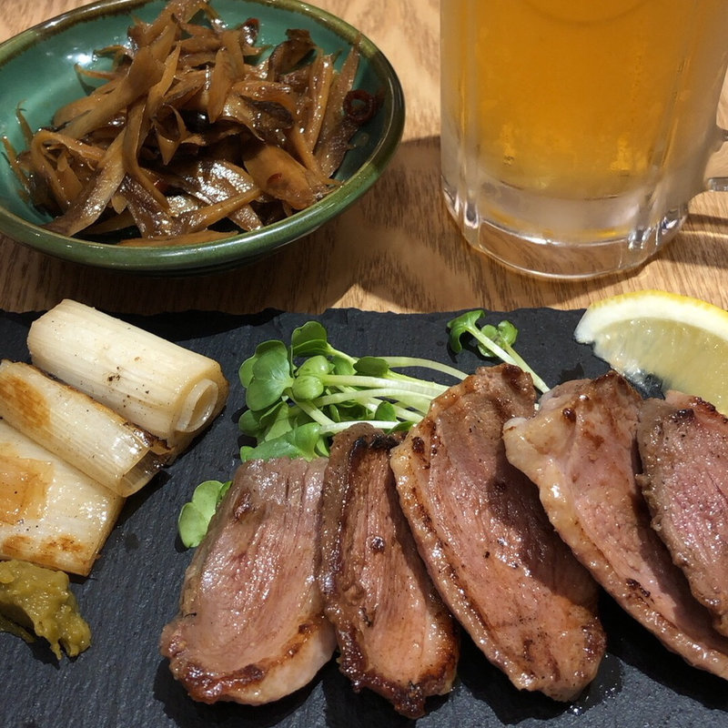 酢ごぼう、合鴨炙り(星のうどん 庵)