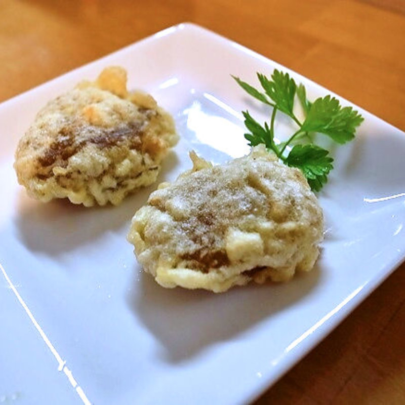 いちじく甘露煮の天ぷら(直会スタンド 宮)