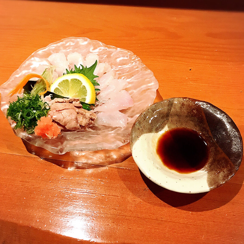 カワハギのお造り(居酒屋あふ )