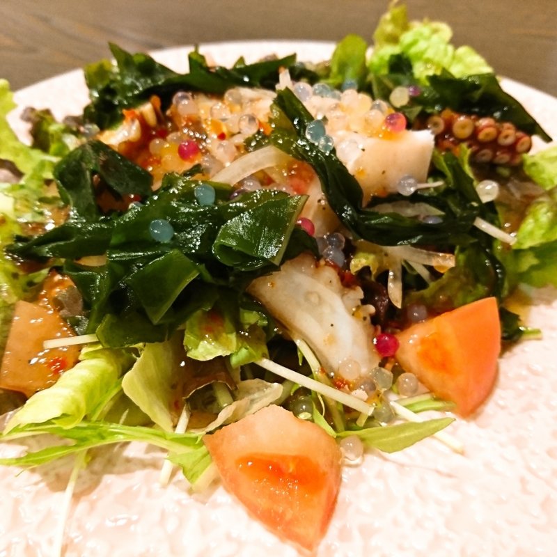 たこと海藻のサラダ(野菜巻き串バルぽっぽ)