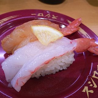 天然生海老の食べ比べ（生・漬け）(スシロー 新川崎スクエア店)